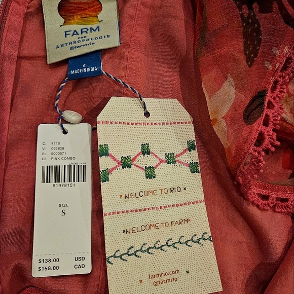 NWT Farm Rio Pink Lace Trim Top - Picture 8 of 14